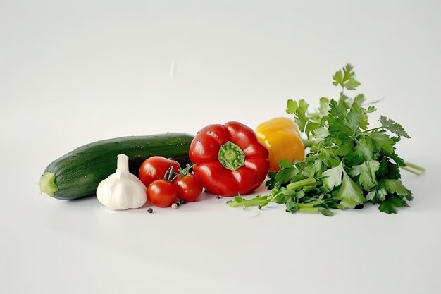 Légumes frais isolés sur légumes blancs