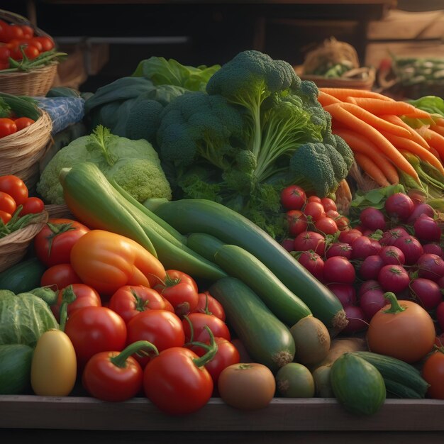 Photo légumes frais sur le marché