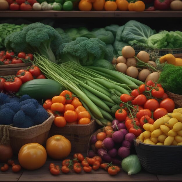 Photo légumes frais sur le marché