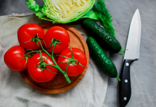 légumes frais pour salade