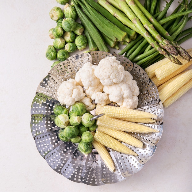 Légumes frais prêts à cuire