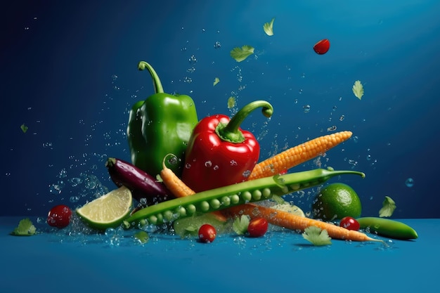 légumes frais servant sur la table de la cuisine publicité professionnelle photographie alimentaire