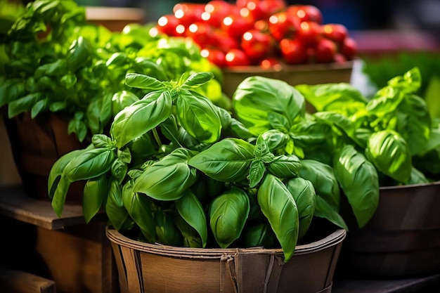des légumes frais sont exposés sur un stand de marché.