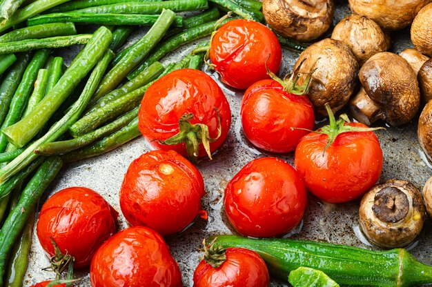 Légumes grillés, fond de nourriture