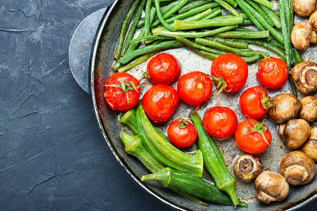 Légumes grillés à la poêle