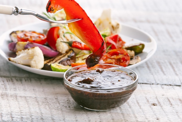 légumes grillés sauce teriyaki