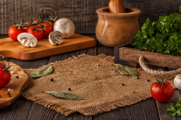 Photo légumes, herbes et épices