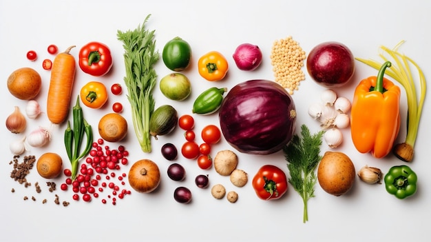 légumes isolés sur un fond blanc