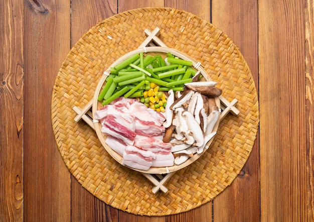 Légumes maison façon Sichuan - Porc sauté aux champignons