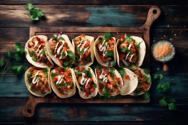 Légumes mexicains poivre frais taco nourriture chili tomate sauce repas IA générative