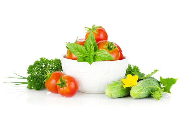 Légumes mûrs et fines herbes