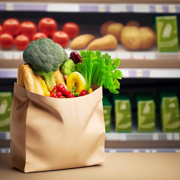 légumes sains et légumes de magasinage fruits