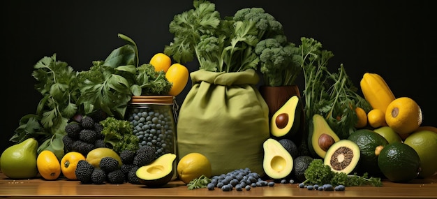 Des légumes sur une table en bois.