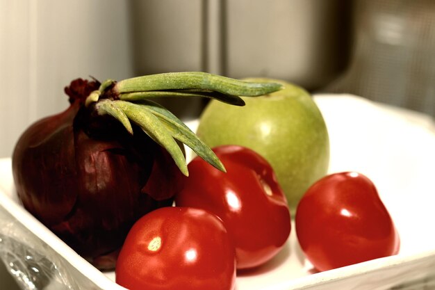 Légumes Tomate Oignon Macro