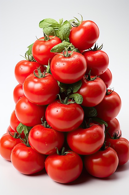 légumes tomates fraîches de haute qualité isolés sur fond blanc