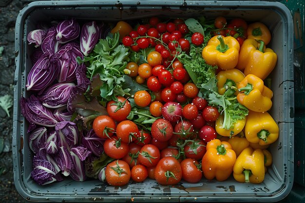 Photo des légumes variés dans des récipients