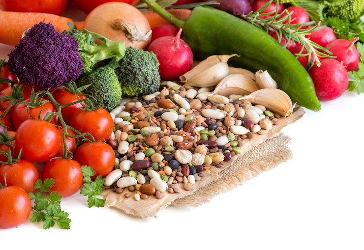 Photo légumineuses et légumes mélangés