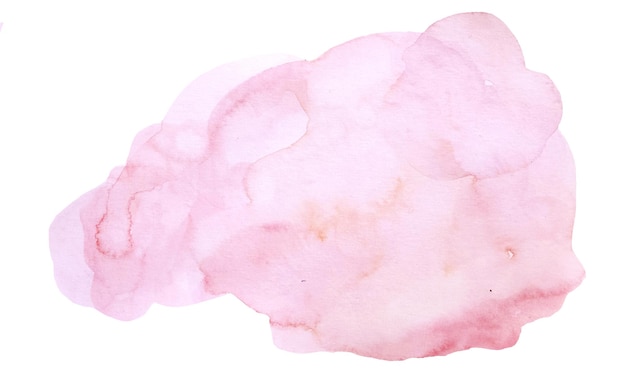 Élément abstrait peint à la main d'une tache rose clair aquarelle pour la conception de mariage et de fête