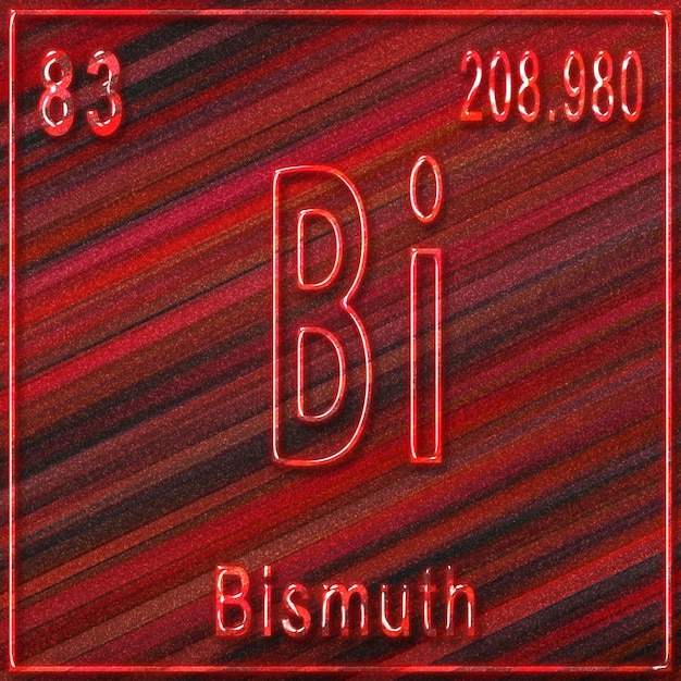 Élément chimique bismuth Signe avec numéro atomique et poids atomique