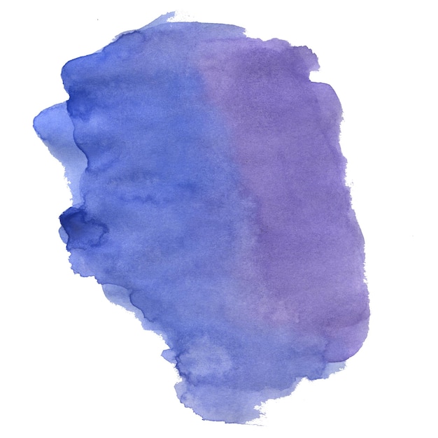 Élément isolé de tache aquarelle bleu et violet