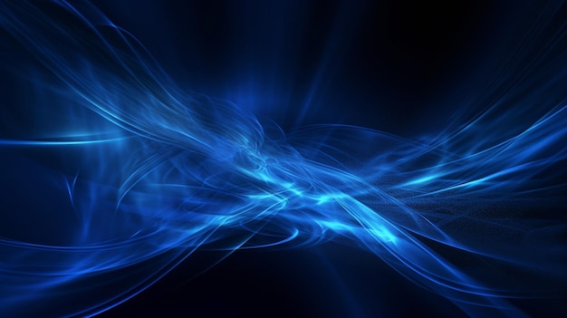 Élément d'onde abstraite pour la conception courbe bleue et lignes lumineuses fond Égaliseur de piste de fréquence numérique IA générative