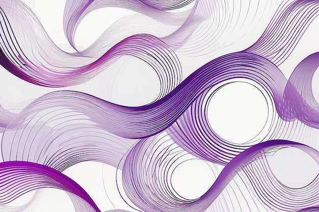 Éléments de conception abstraite de cercles de vagues violettes avec des rayures ondulées