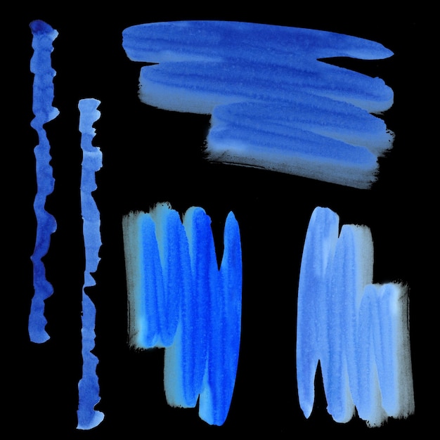 Éléments de conception à l'aquarelle pour créer un fond d'hiver blanc et bleu avec des taches d'éclaboussures
