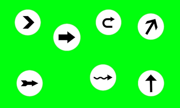 Éléments de conception de flèche conception d'icône simple et facile à utiliser car il utilise un écran vert