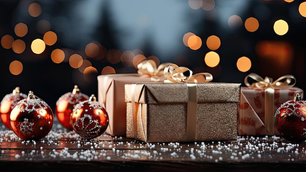 Éléments décoratifs d'ambiance de Noël Sapin de Noël et coffrets cadeaux