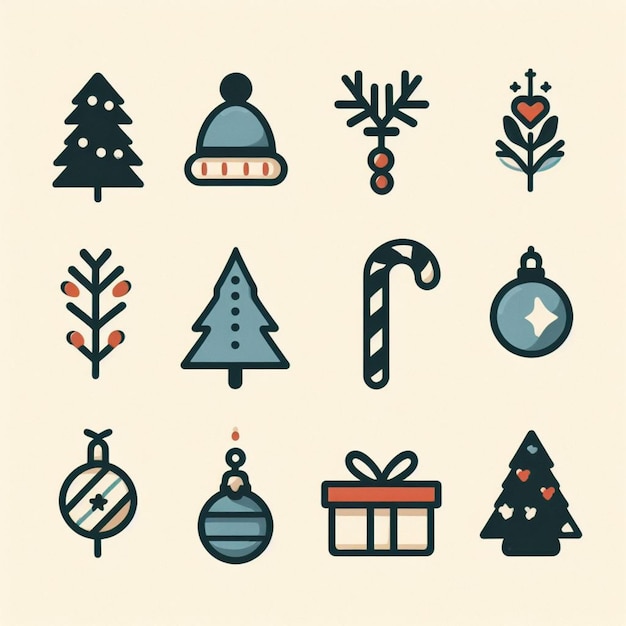 Éléments graphiques simples de Noël