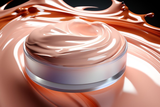 Éléments liquides de fond de teint éclaboussures Crème cosmétique fluide ou produit crémeux de maquillage cosmétique