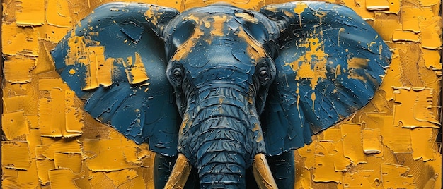 Éléments d'or texturés abstraits peinture à l'huile chinoiserie estampes d'animaux chevaux éléphants etc.