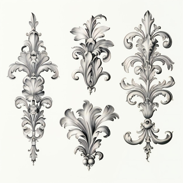 Éléments d'ornement baroque vintage Éléments de design décoratif