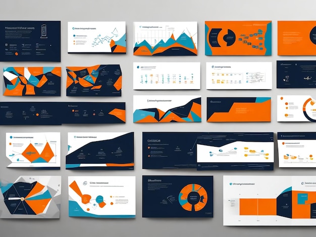 Éléments pour des infographies sur fond blanc Modèles de présentation Utiliser dans la présentation Flyer Rapport d'entreprise Rapport annuel de publicité de marketing
