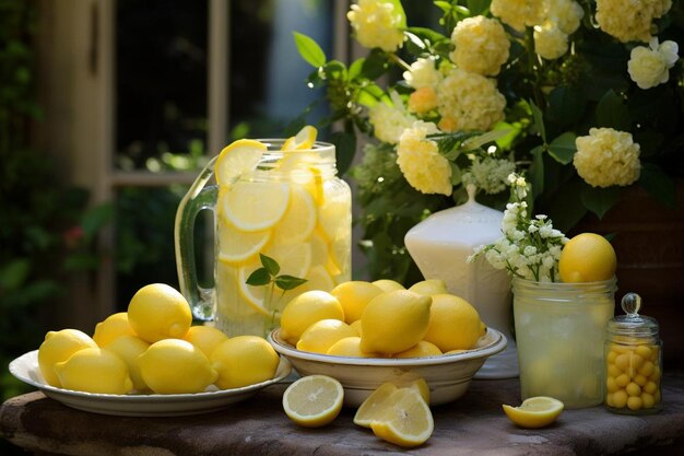 Lemonade et douces friandises d'été La photographie de l'image de la limonade