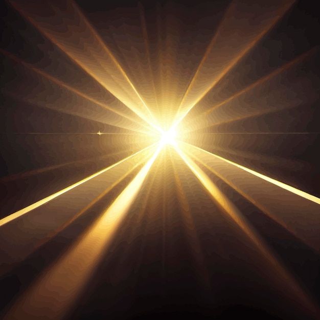 Lens flare lumière sur fond noir Lens flare avec une lumière vive isolé avec un fond noir