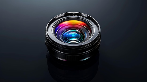 Photo une lentille d'une lentille avec une lentille de couleur arc-en-ciel