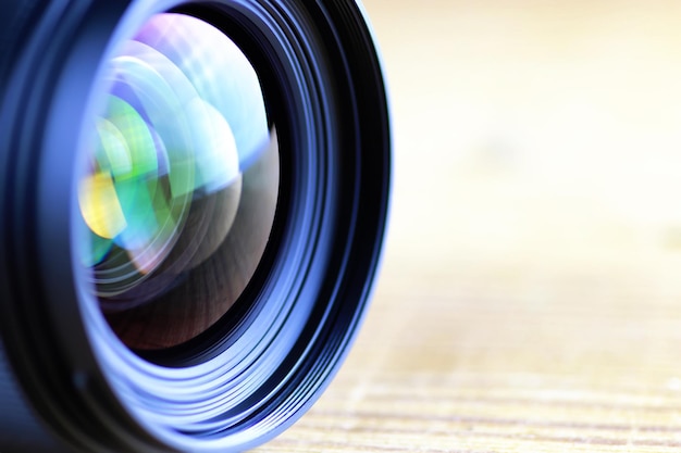 Lentille avec photo de réflexion de couleur