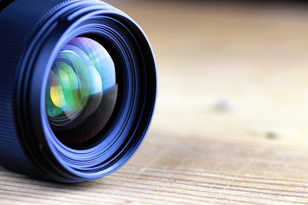 Lentille avec photo de réflexion de couleur