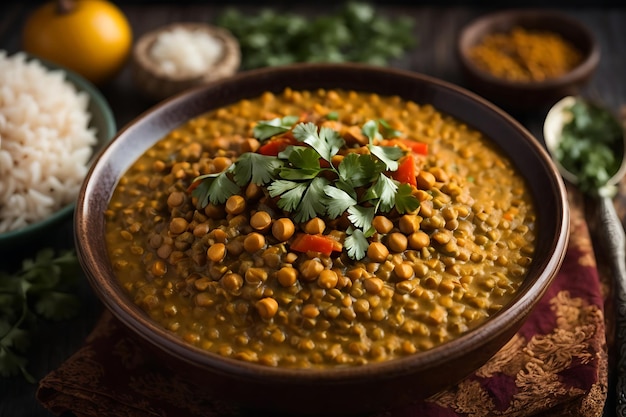 Lentilles au curry et à la noix de coco