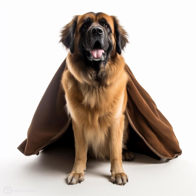 Photo leonberger équilibré sur un fond blanc une image de grâce canine