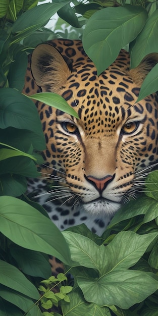 Le léopard dans la jungle