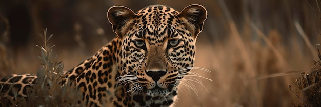 Léopard majestueux dans la savane Belle photographie animalière AI générative