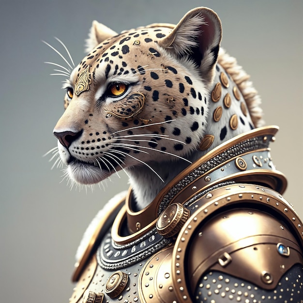 Leopard Warrior in Golden Armor
