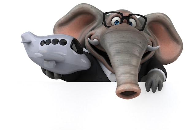 Éléphant amusant - Illustration 3D