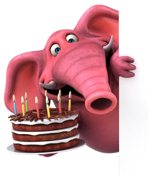 Éléphant amusant - Illustration 3D