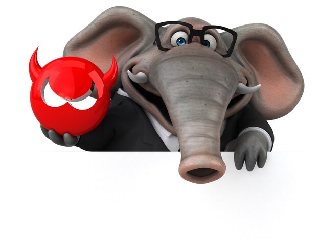 Éléphant amusant - Illustration 3D