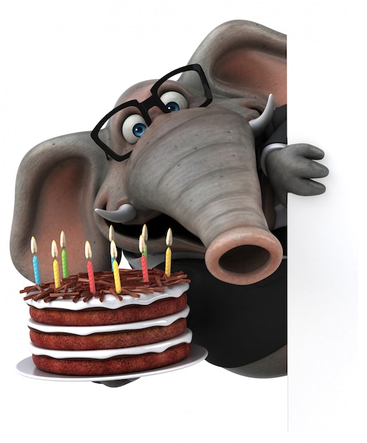 Éléphant amusant - Illustration 3D