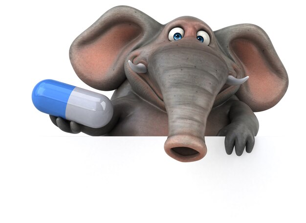 Éléphant amusant - Illustration 3D