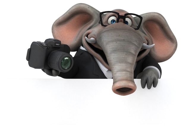 Éléphant amusant - Illustration 3D